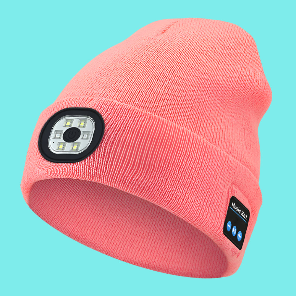 Bluetooth beanie with headlight