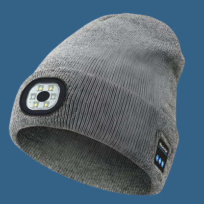 Bluetooth beanie with headlight
