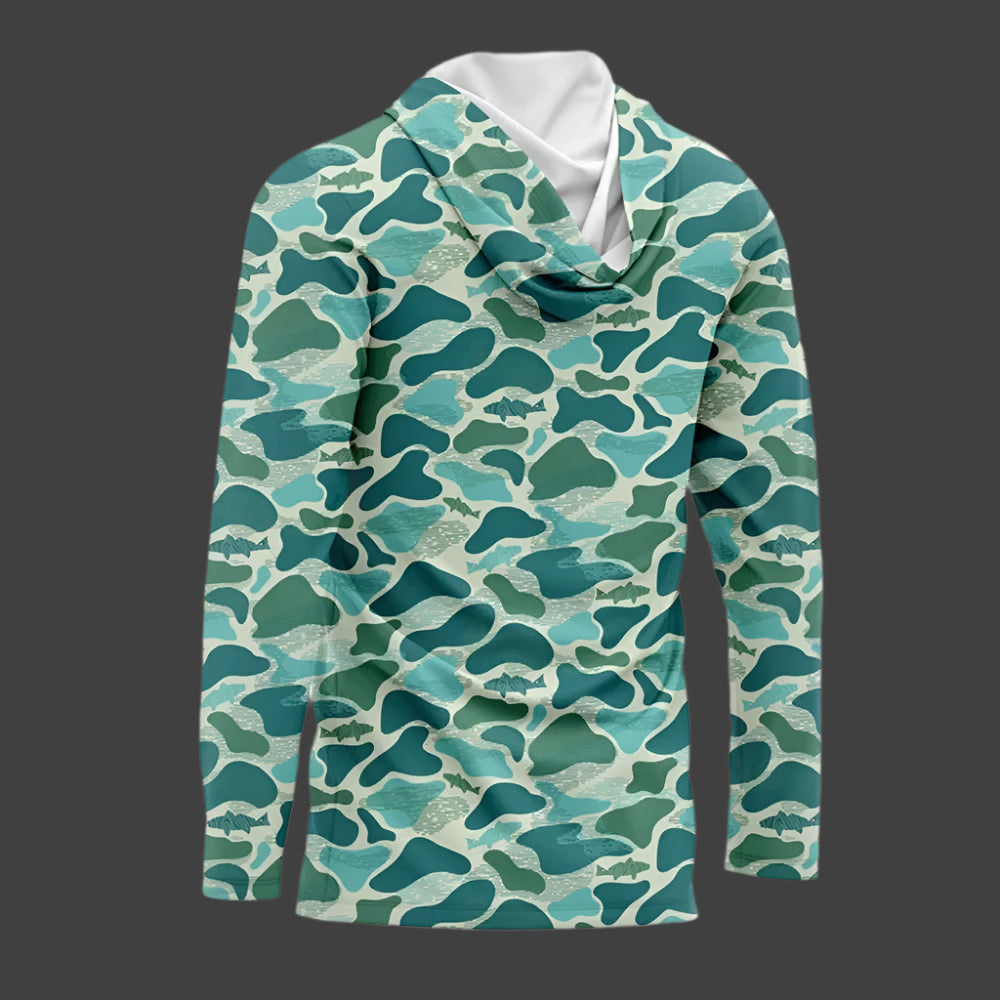 Big bass long sleeve shirt with hood