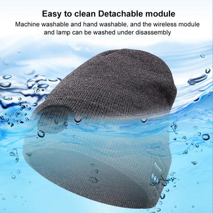 Bluetooth beanie with headlight