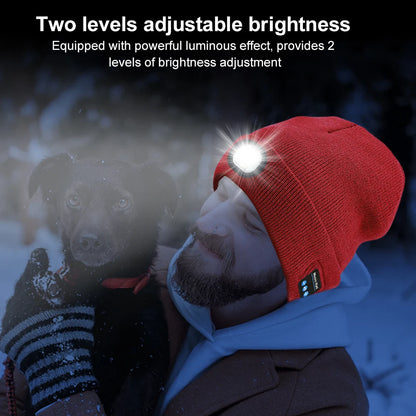 Bluetooth beanie with headlight