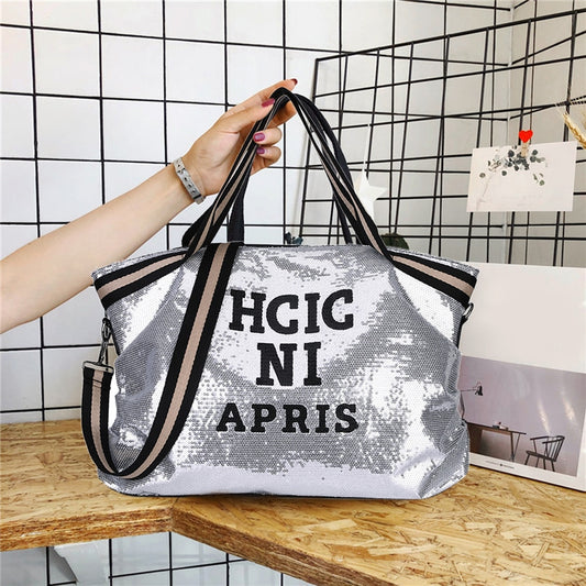 Silver Sequin Take Anywhere Bag