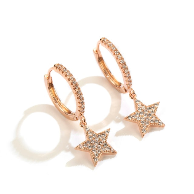 Zirconia Star Earrings