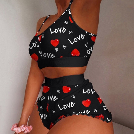 Heart love two piece pajama set